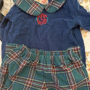 “CSG” monogram boys Christmas outfit 12 months